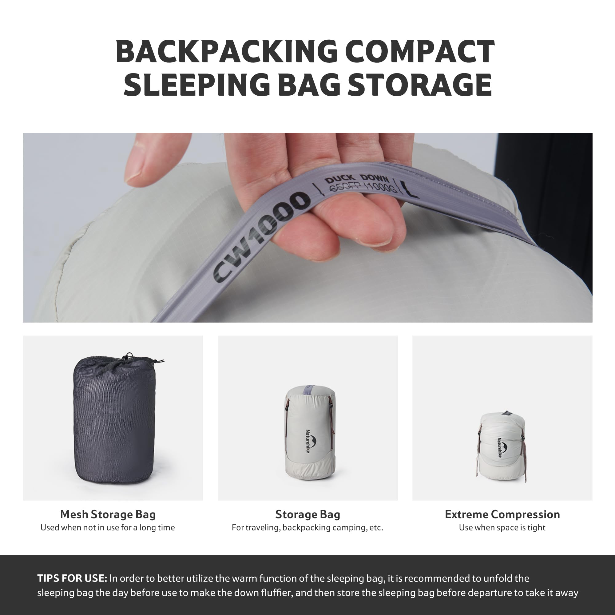 Amazon.com : Naturehike 0 Degree Ultralight Down Sleeping Bag for