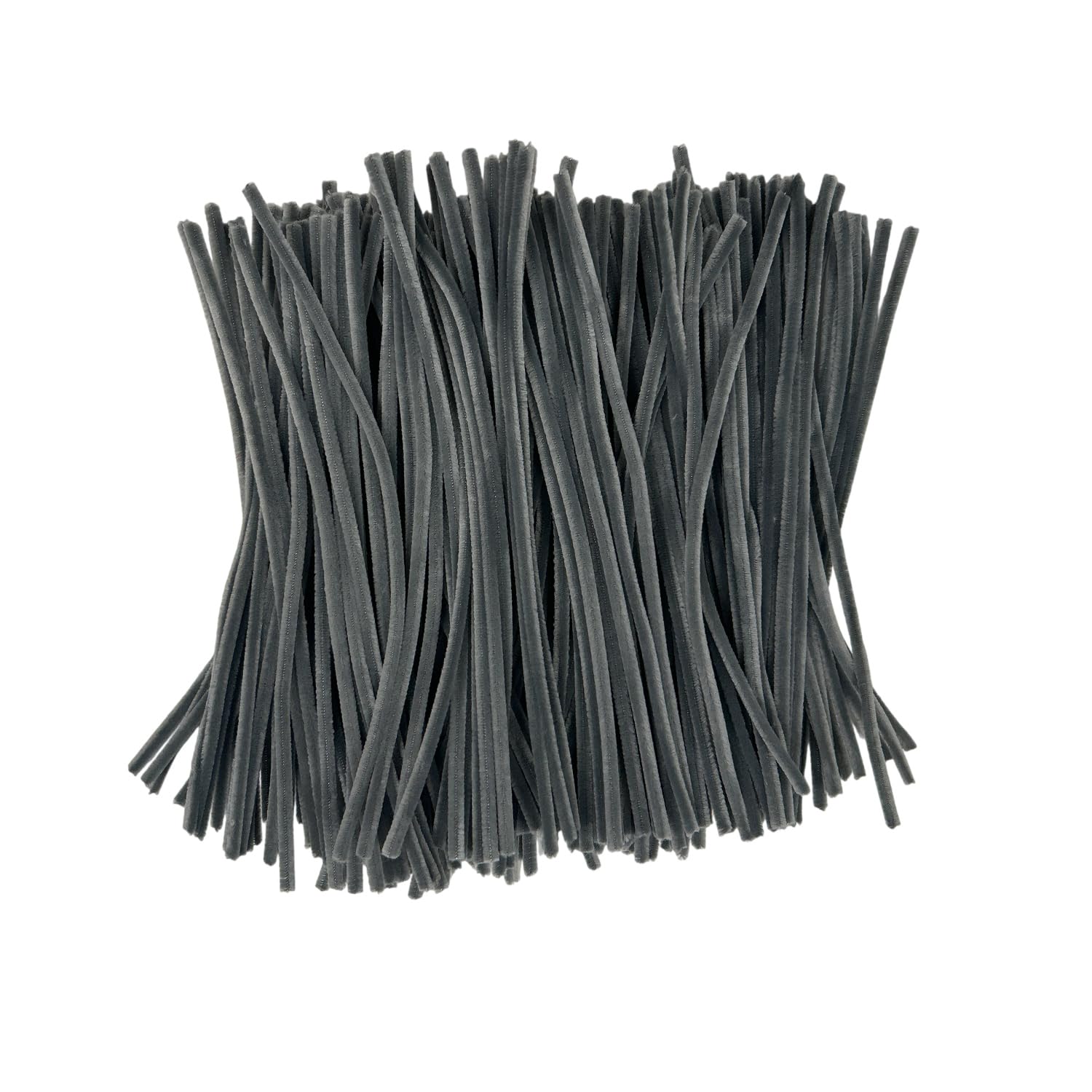 Pack of 250 Grey Coloured Pipe Cleaners 30cm x 6mm Craft Chenille Stems — image 1