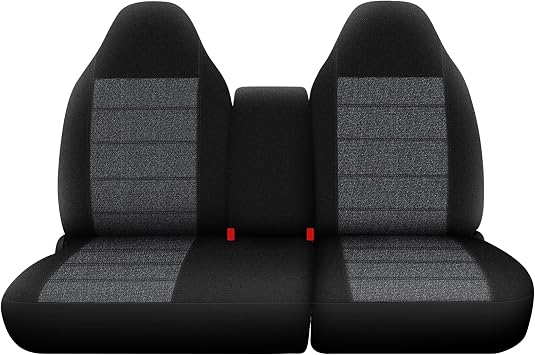 vokoroad Front Seat Cover for 1997-2000 Ford F-150 Pickup, Front High Back 60/40 Split Bench Seat Covers with Molded Headrests, Opening Center Console and Foam Seat Cusion, Exact Fit