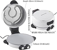 Vista 6 de Horno eléctrico de pizza de 12 pulgadas con temporizador y control de temperatura, perfecto para pizzas, panqueques, quesadillas, galletas