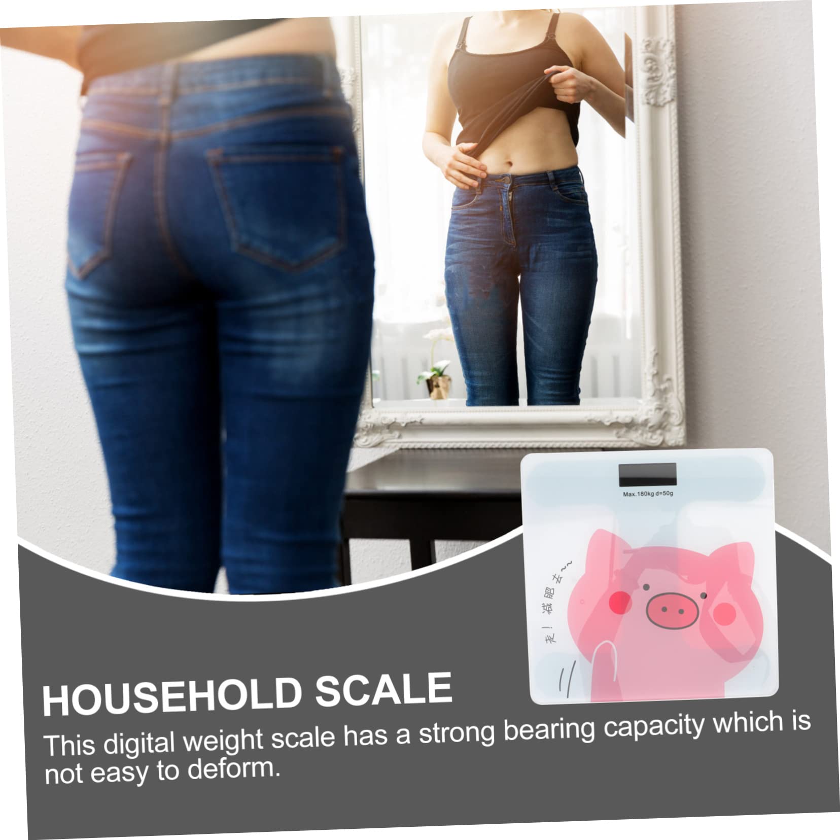 Báscula Corporal Digital de Dibujos Animados para Baño Doméstico | Cristal Templado, Chip de Alta Precisión y Pantalla Lcd Grande, Diseño Automático Batería Integrada