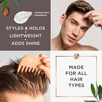 Argan Magic Medium Hold Pomade with Argan Oil | Shapes, Adds Texture, Increases Definition, Paraben Free (8 Oz)