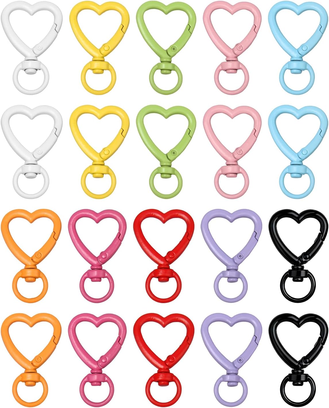 Heart Keychain Clip Keychain Ring Hooks Cute Heart Carabiner Clasp for Key