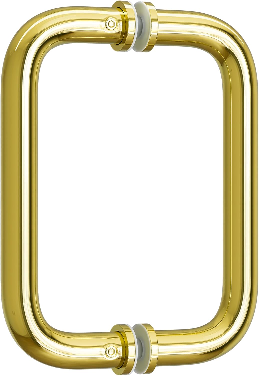 Ranbo Brushed Nickel 6" （CTC） Tubular Back-to-Back Shower Door Handle，3/4" Diameter Pull Handles with Metal Washers, for 1/4"- 1/2" Thick Glass and 1-3/8" - 2-1/6" Thick Wooden or Metal Doors