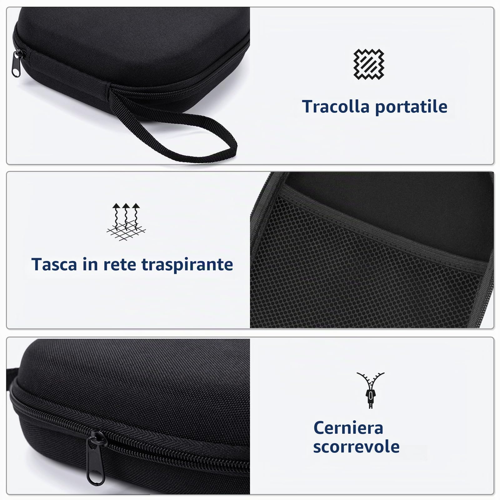 Borsa compatibile con JBL Tune 510BT 520BT 500 720 BT 770 NC 760 NC, Sony WH-CH520 WH-CH720N, cuffie wireless con cancellazione del rumore, custodia portatile per cuffie da viaggio (Nero)