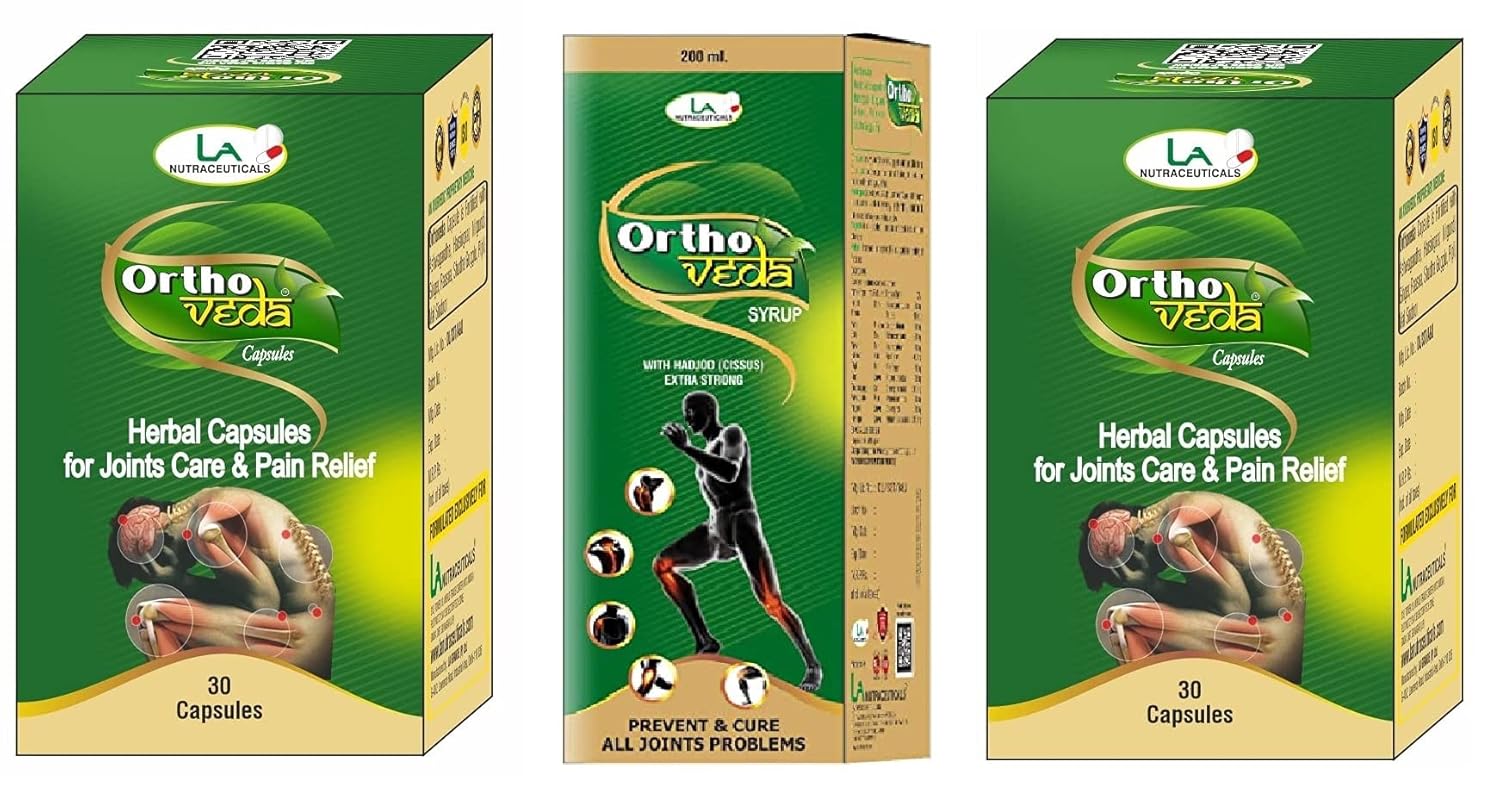 La Nutraceuticals Combo Pack of Ortho Veda Joint Pain Relief Herbal