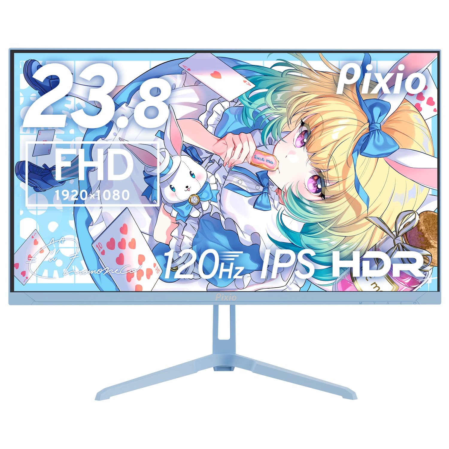pixio 水色 モニター PX248WAVEB / パステルブルー | 23.8インチ 200Hz FHD FastIPS