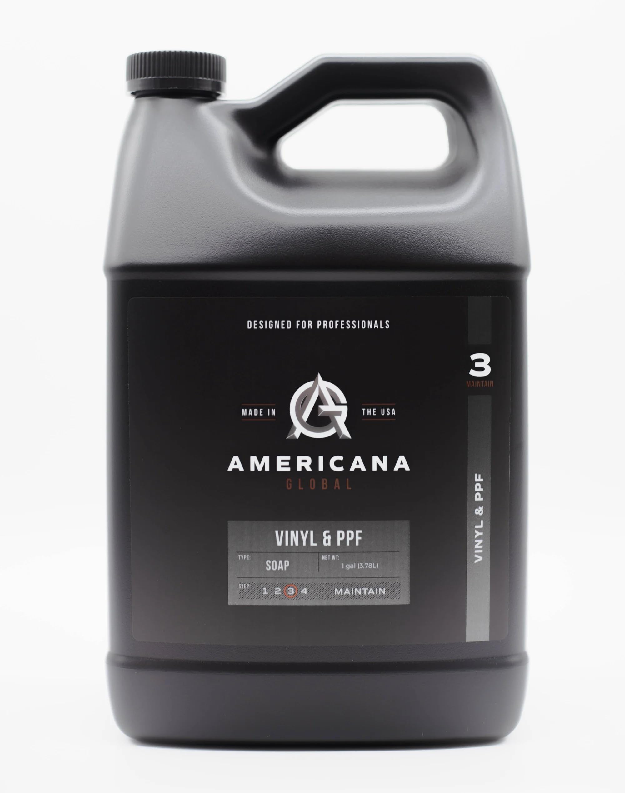 Americana Global Vinyl and PPF Soap, Gallon - pH Neutral Car Wash Solution for Vinyl Wraps & Paint Protection Film, Safely Cleans & Enhances Gloss