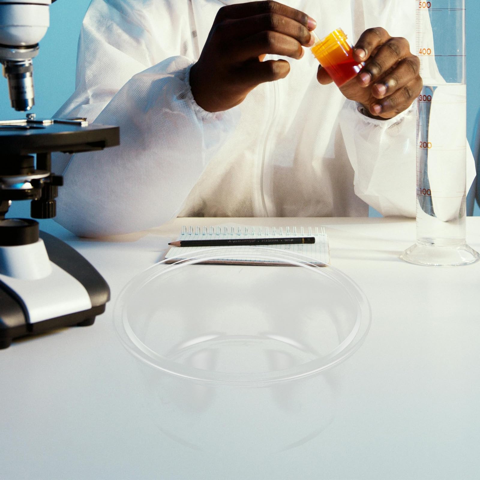 Runde Kristallisationsschale aus Glas mit Deckel Mikrowellengeeignet Klare Sicht für Laborversuche und Wissenschaftliche Experimente