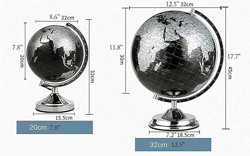 Miniatura 2 de POCHY Hermoso globo giratorio de 360 con soporte de metal, globos geográficos de escritorio para oficina, escuela, sala de estudio, decoración fina