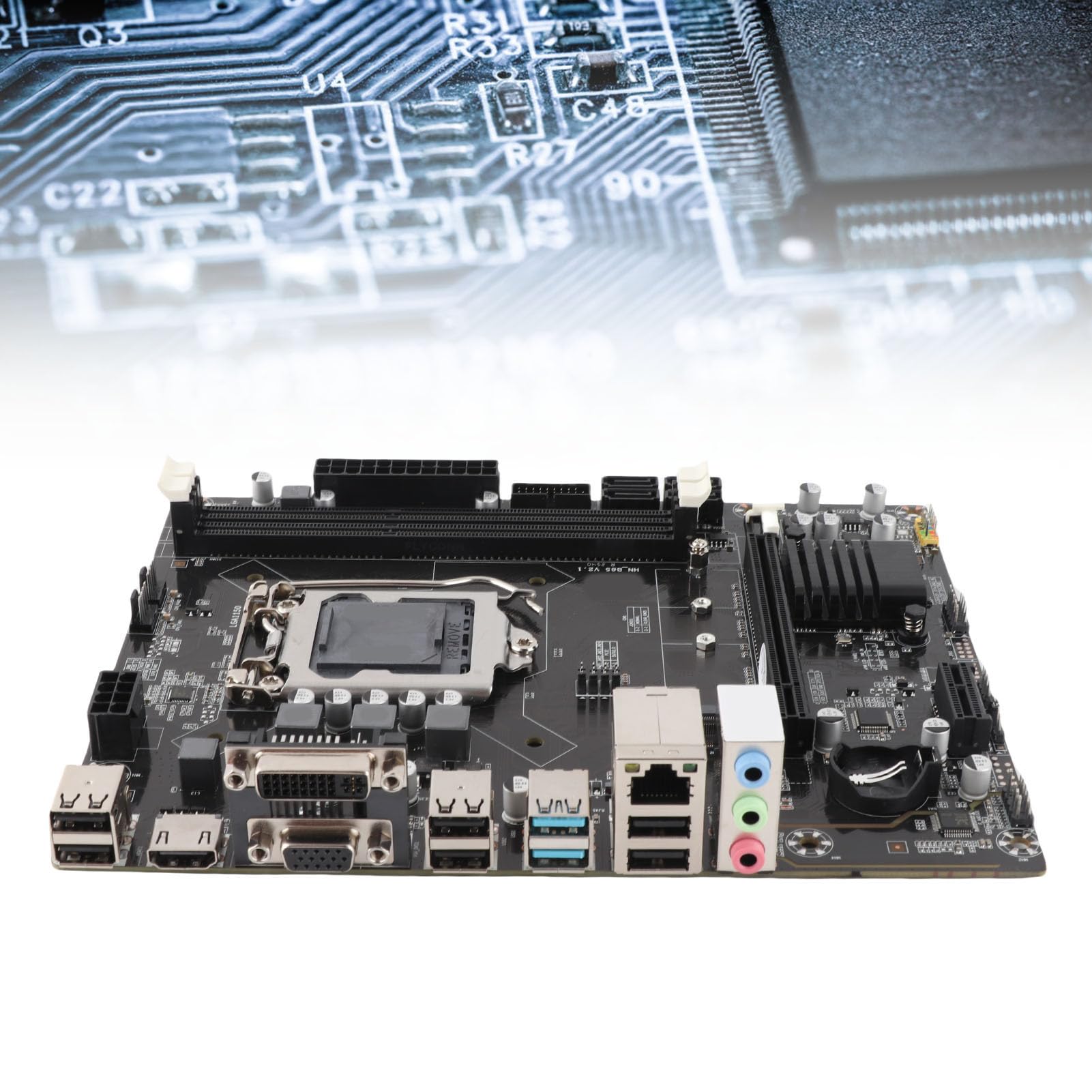 Placa Base para PC B85, Placa Base para Computadora de Escritorio Disco Duro M.2 Interfaz de CPU de 1150 Pines Tarjeta de Red 100M con Puente de Conversión de Modo NVME/SATa