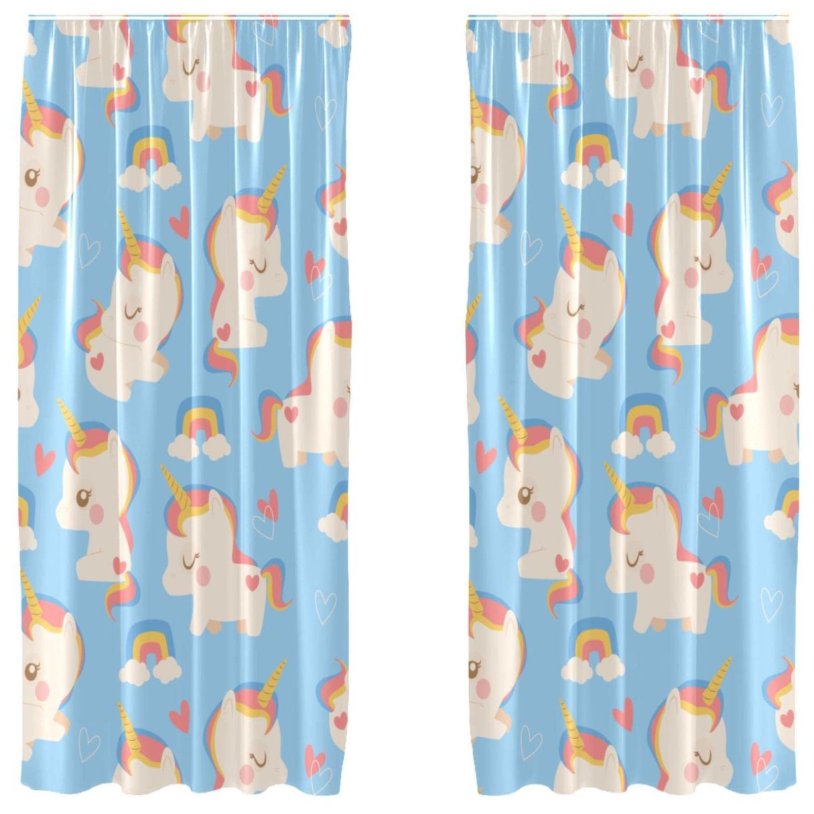 Rideau licorne magique lot de 2 pour émerveiller le quotidien de votre petite fille
