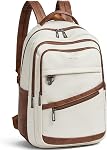 LATMAP 43L Sac à dos pour femmes Hommes - Sac à dos en cuir végétalien Purse Travel Sac de transport College Bookbag 17" portable
