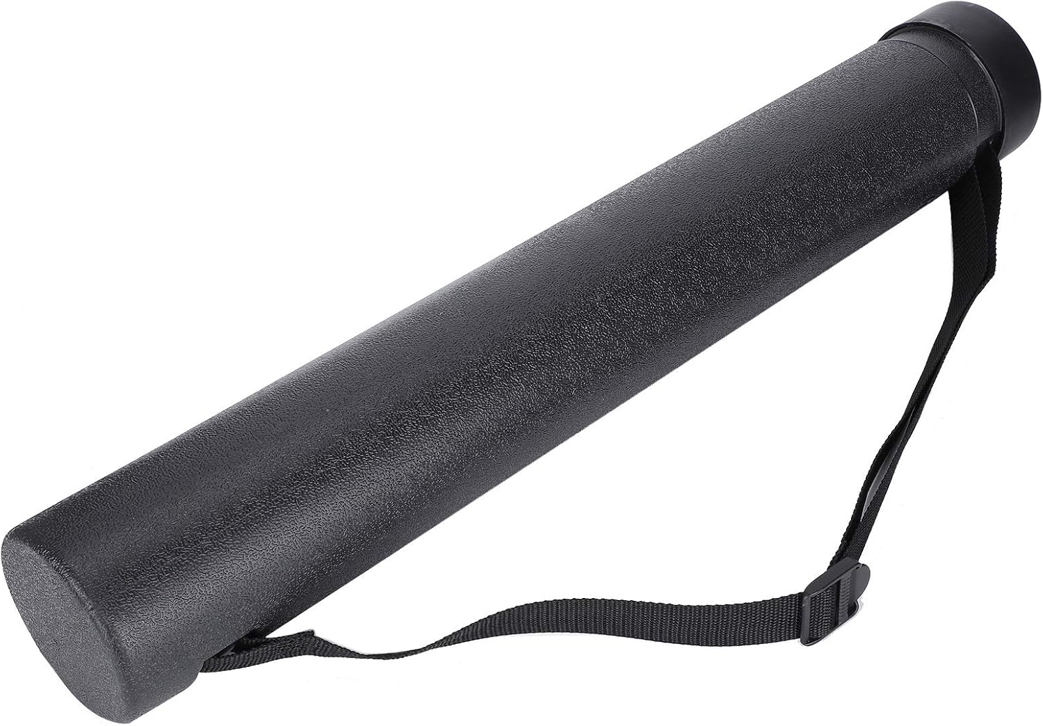Retractable Art Poster Tube, PE Material, 22.2-34.4 Inches Length, 3.5 Inch Diameter, Flip Cover, for Documents, Maps, Drawings (Black)