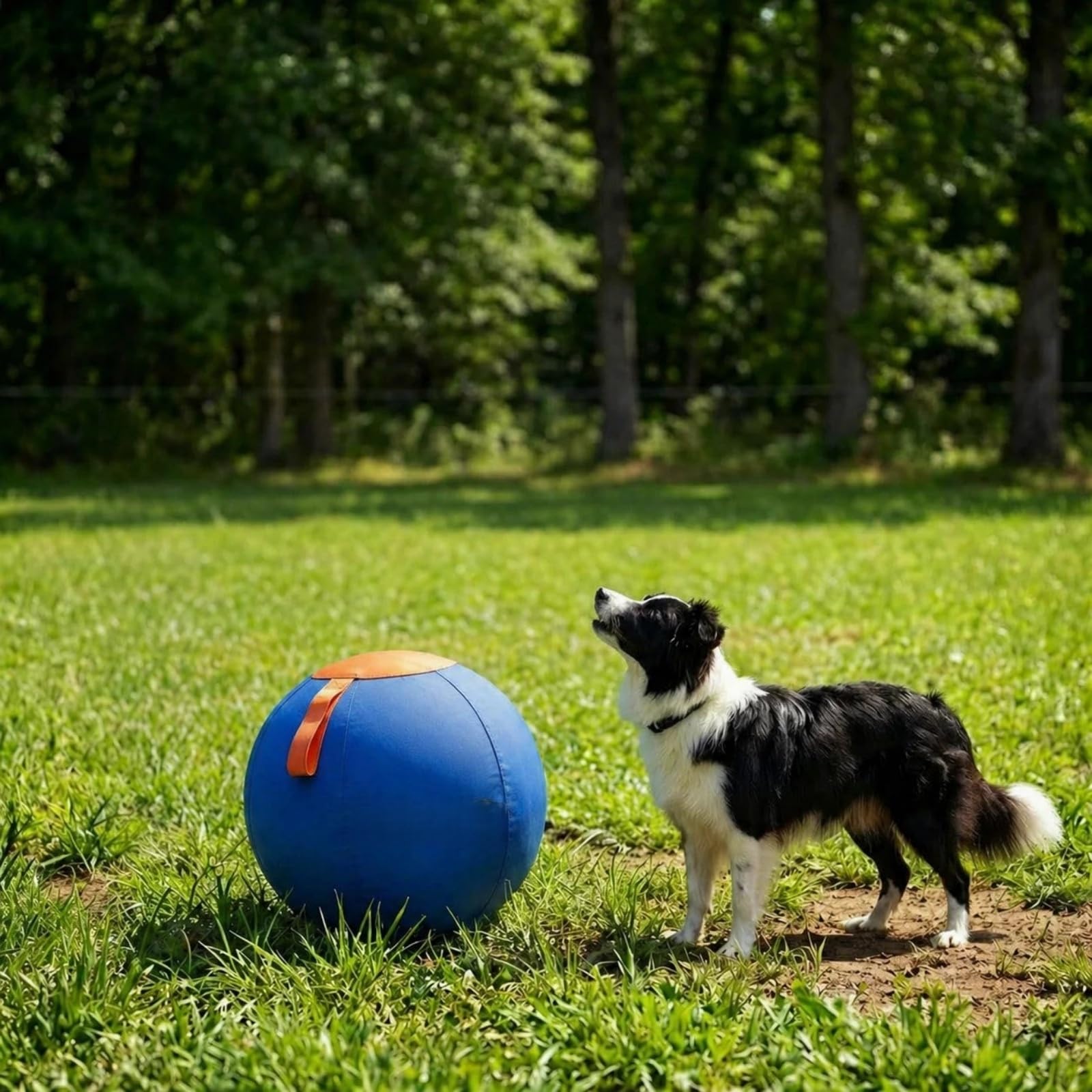MEIION Woofy Chien Balle,Balle Interactive pour Chien,Jouet Interactif Résistant avec Bracelet Pratique,Ballon Chien Adapté Petits et Grands Chiens pour Intérieur et Extérieur