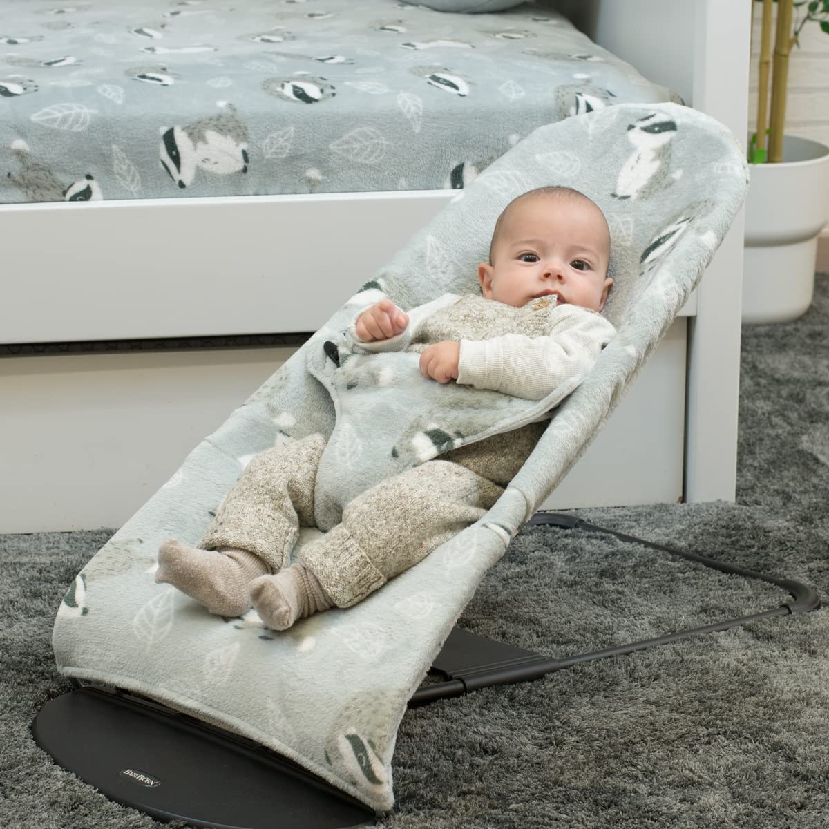 JYOKO KIDS Bezug kompatibel mit Babybjorn Bliss, Balance, Soft (Badger, Polar Teddy)