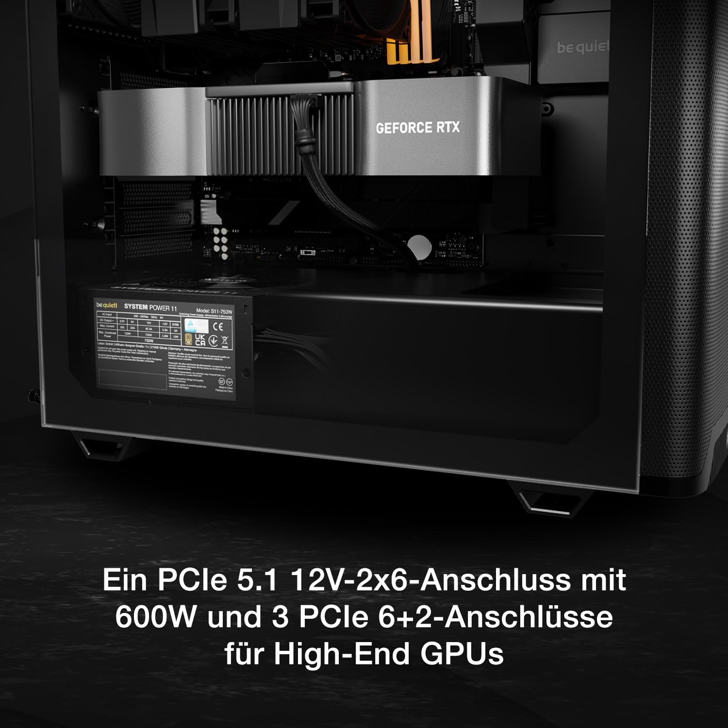 be quiet! System Power 11 750W Netzteil, ATX 3.1-Netzteil, volle Unterstützung für PCIe 5.1 GPUs, 120mm be quiet! Lüfter, Starke 12V-Leitung, DC/DC-Wandler, 80 Plus® Bronze Effizienz