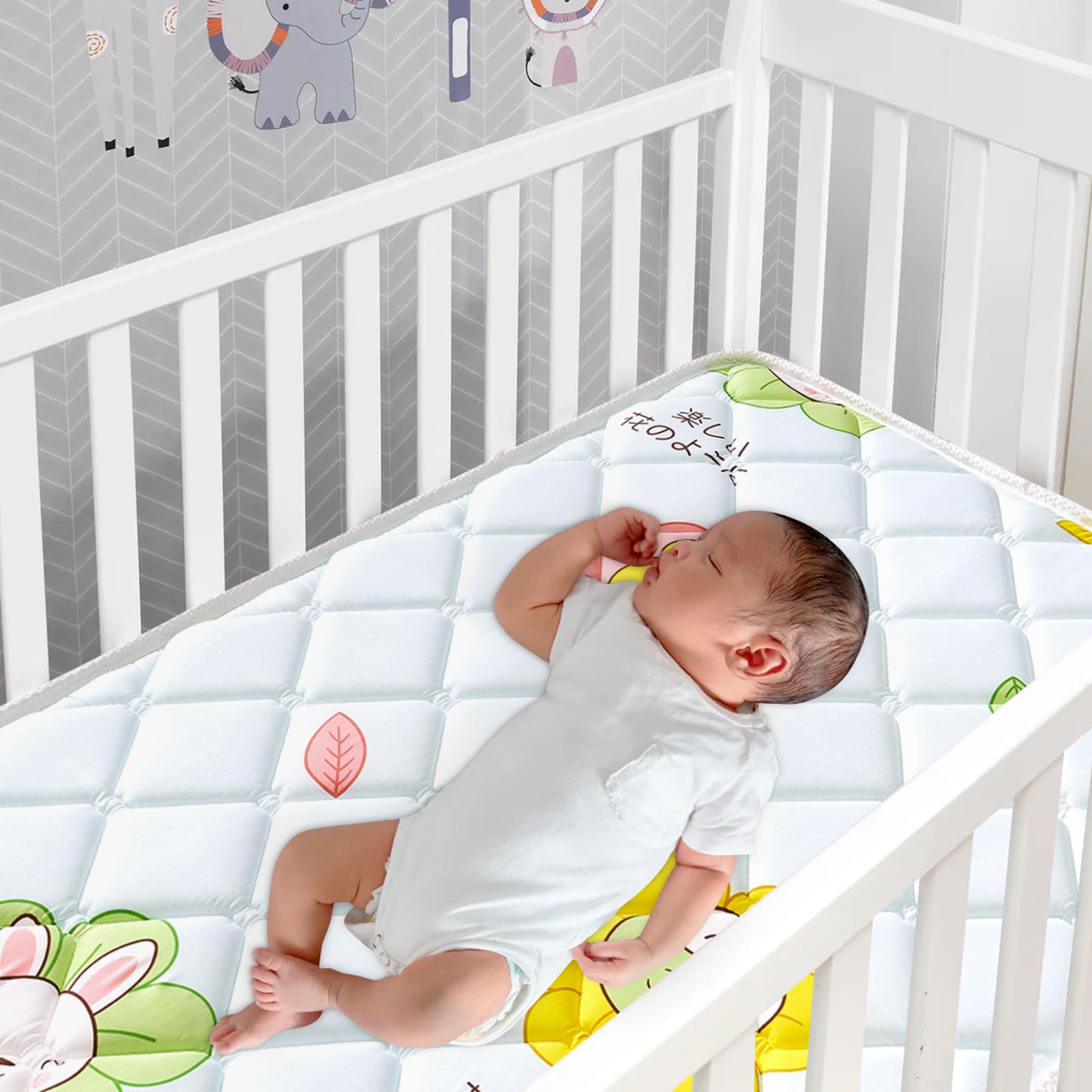 Pack and Play Mattress 38" x 26" Soft Microfiber Fabric, Moisture Absorbent and Breathable