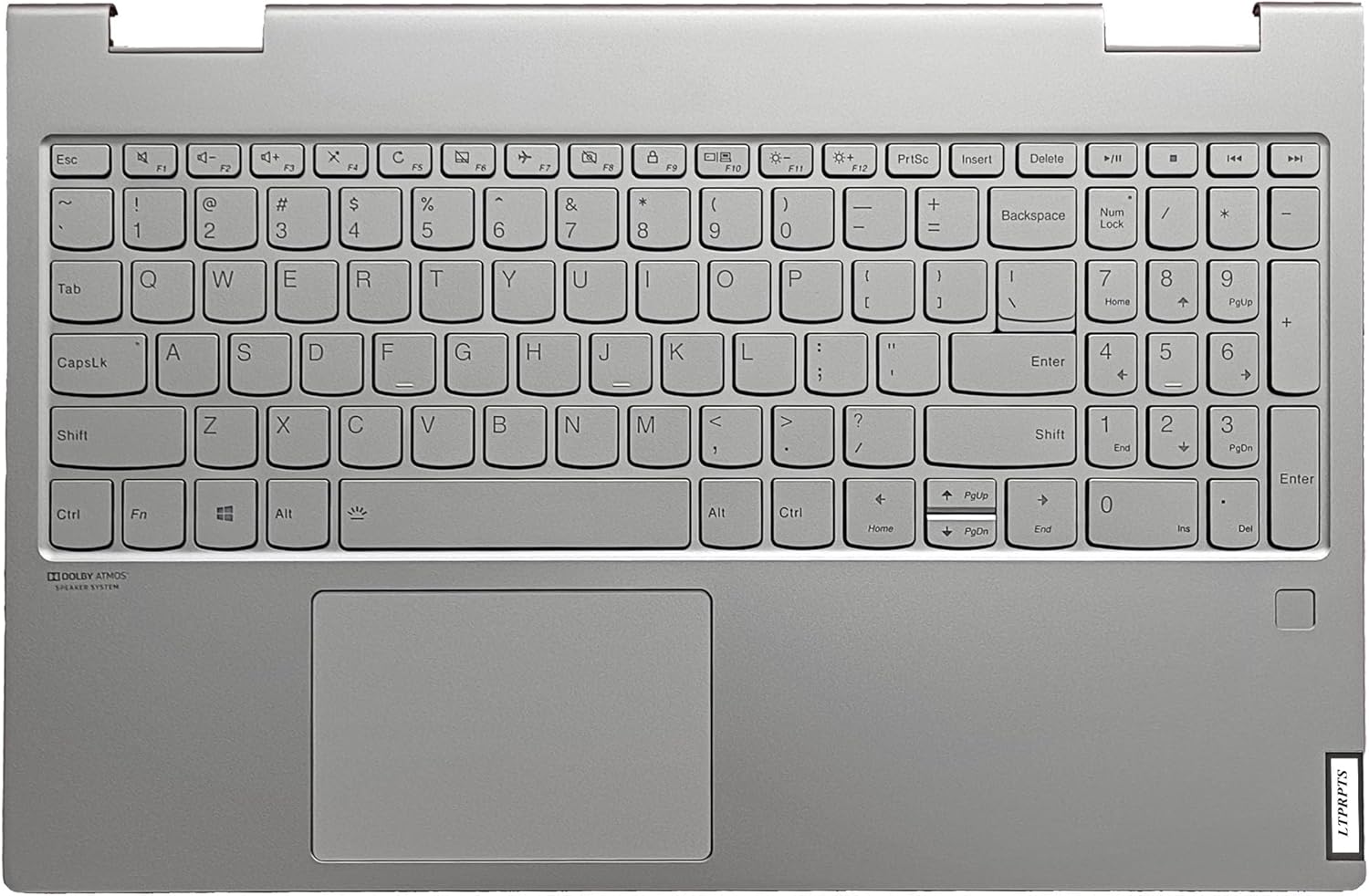 Replacement for Lenovo Yoga C740-15IML Laptop Upper Case Palmrest Backlit Keyboard Touchpad Assembly Part 5CB0U43851 Platinum