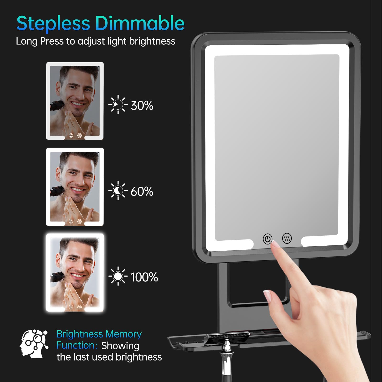 Fogless Electric Heated Shower Mirror with LED Light, 2 Razor Holders | Rechargeable 8 X 5.5inch White | Buy Now with Express International Delivery Fogless Electric Heated Shower Mirror with LED Light, 2 Razor Holders | Rechargeable 8 X 5.5inch White | Buy Now with Express International Delivery