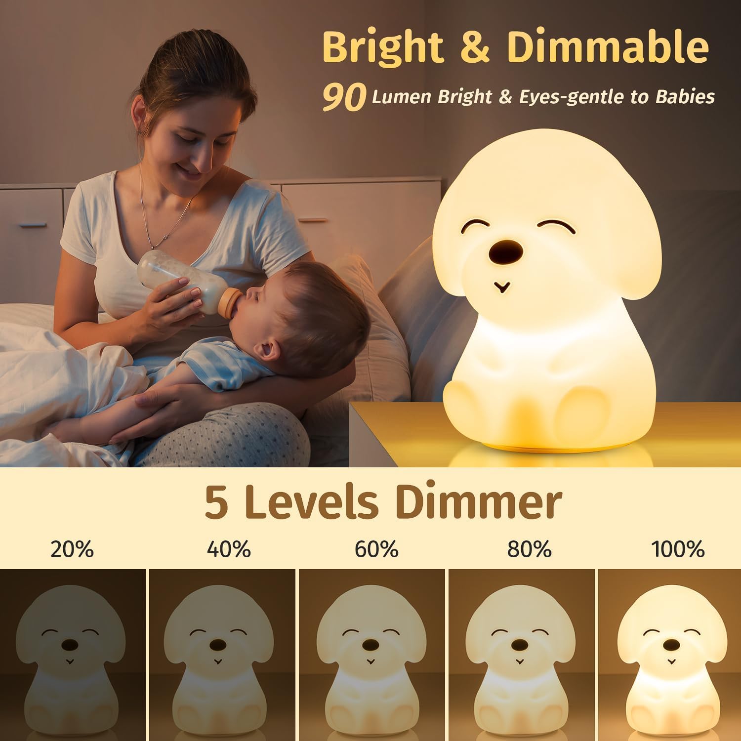 One Fire Confezione regalo: regalo di Natale per bambini,Kawaii,16 colori,luce notturna per bambini,luce notturna a distanza,dimmerabile,10 luminosità,con lampada da comodino,lampada per cameretta