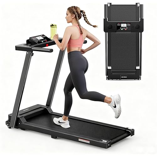 Treadmills for Home, Walking Pad with Handle Bar, Portable Foldable Treadmill, Lightweight Folding Treadmill with 300 LBS Capacity, 3.0 HP Walking Pad with LED Display