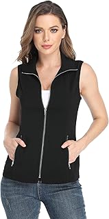 MISS MOLY Vests For Women Casual Lightweight Full~Zip Military Vest Golf Sleevel - Compare price