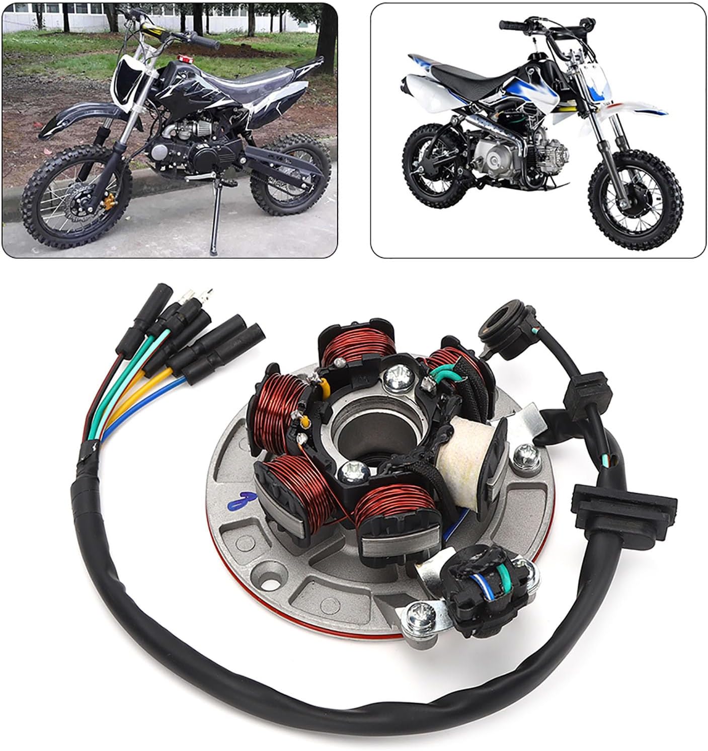 Acouto Magneto Stator for LIFAN YX Kick Start Engine PIT PRO Trail Dirt Bike, Magneto Stator Plate Replacement