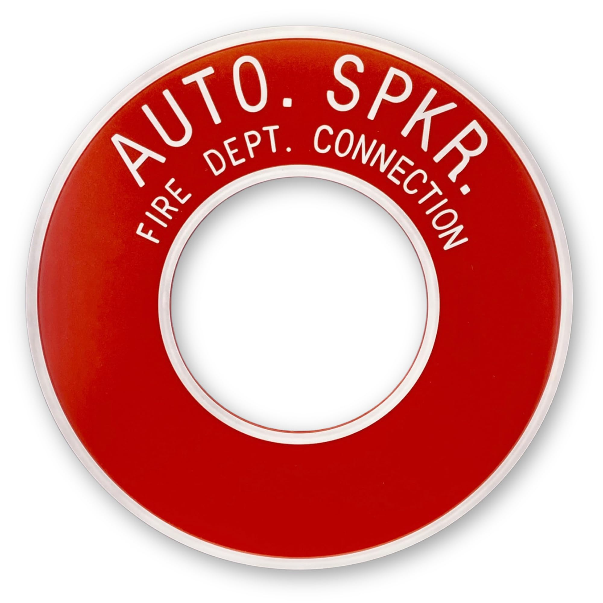 Auto Spkr FDC Sign Outdoor - Round ID Plate 4in Pipe Exposed Automatic Sprinkler System Fire Department Connections - Helps Easily Identify Fire