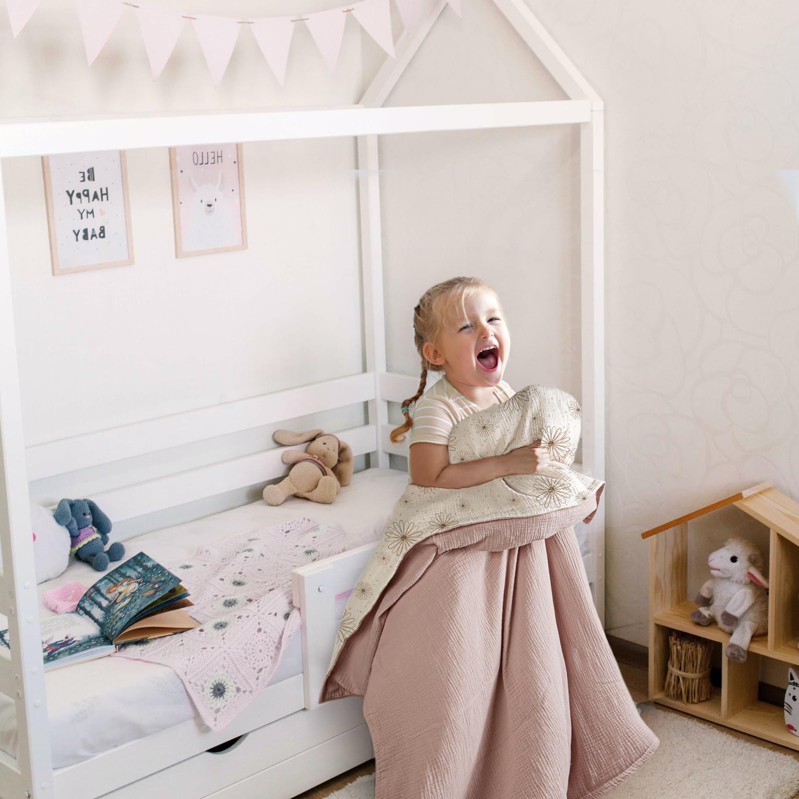 lulumoon Kinderbettwäsche 100x135: Bettbezug 100x135 + Kissenbezug 40x60cm aus Baumwolle Oeko-TEX Standard – Leicht und Komfortabel Bettwäsche Set