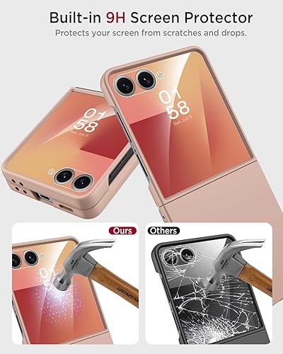 Vista 101 de Miimall Funda delgada para Galaxy Flip 7 con protector de pantalla integrado, grado militar, a prueba de golpes, a prueba de caídas, antiarañazos