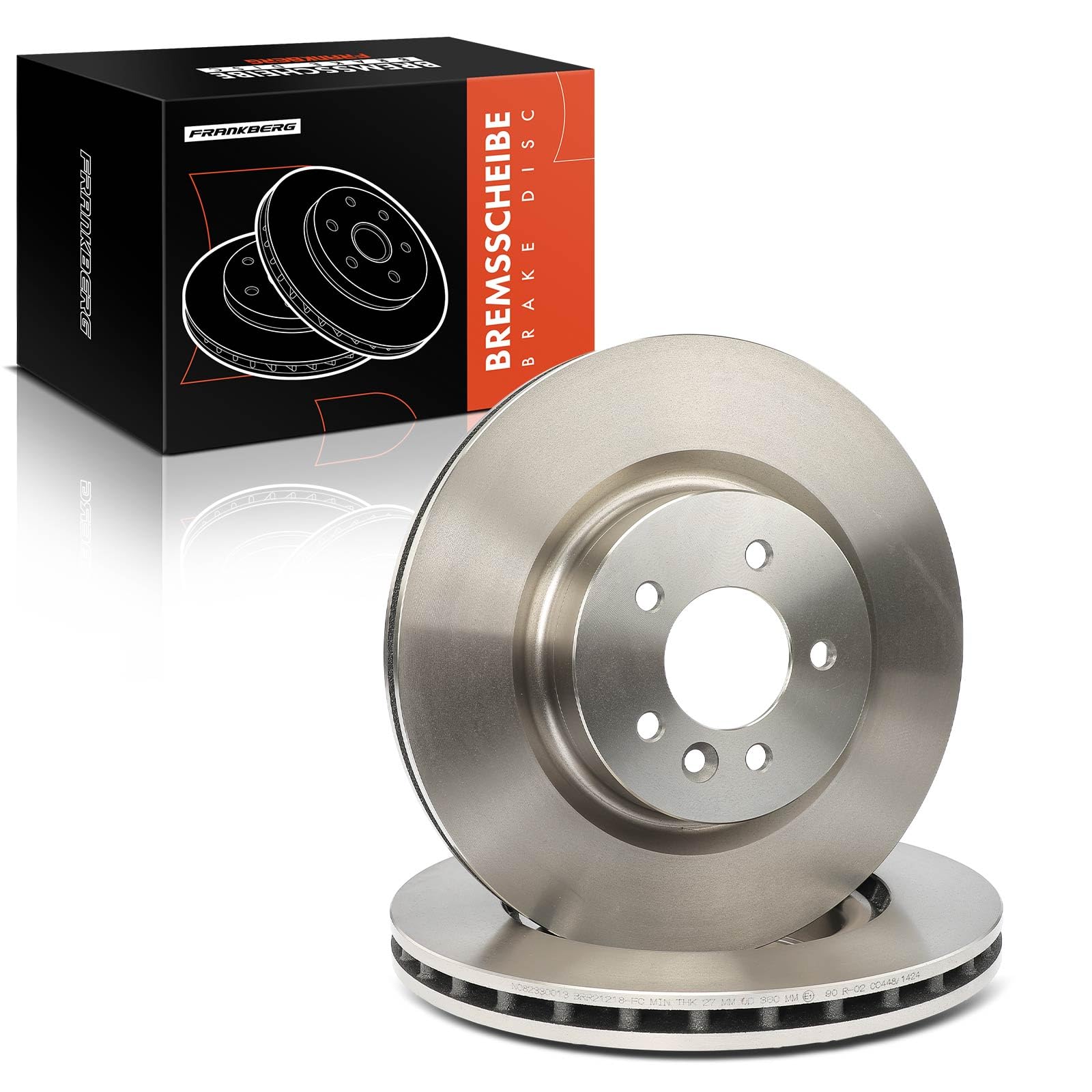 Frankberg 2 discos de freno delanteros ventilados de ⌀360 mm SDB000624 | SDB000623; Compatible con: R.a.n.g.e R.o.v.e.r Sport L320, Discovery IV L319, Discovery IV Furgoneta L319