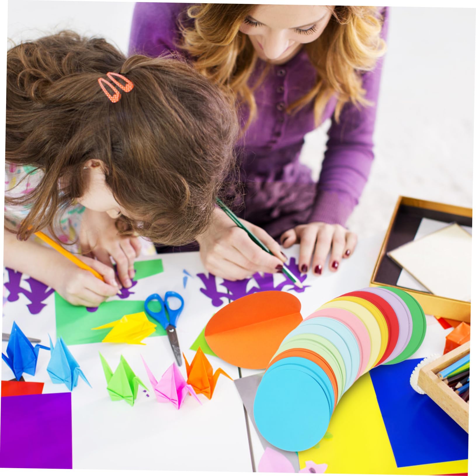 500 Blatt Rundes Origamipapier aus Verdicktem Papier Dekoratives Bastelpapier in Pastellfarben Leicht zu Falten für Kinder und Bastelprojekte