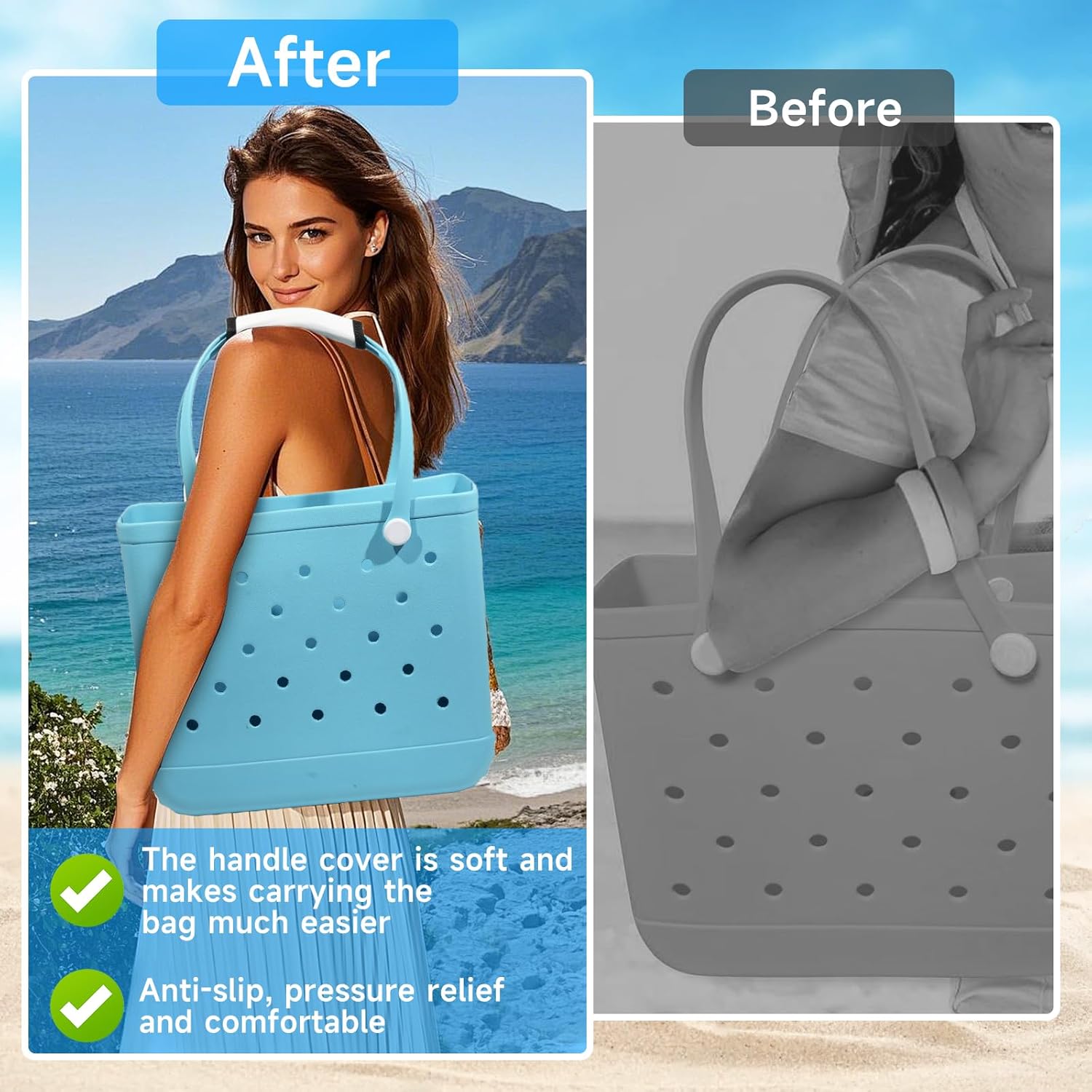 Bogg Bag Accessories Strap Set, Adjustable Crossbody Shoulder Strap with Neoprene Handle Wrap & Key Holders, Replacement Bogg Bag Strap for Beach Tote, Fits All Bogg Bags and Rubber Totes - Image 6