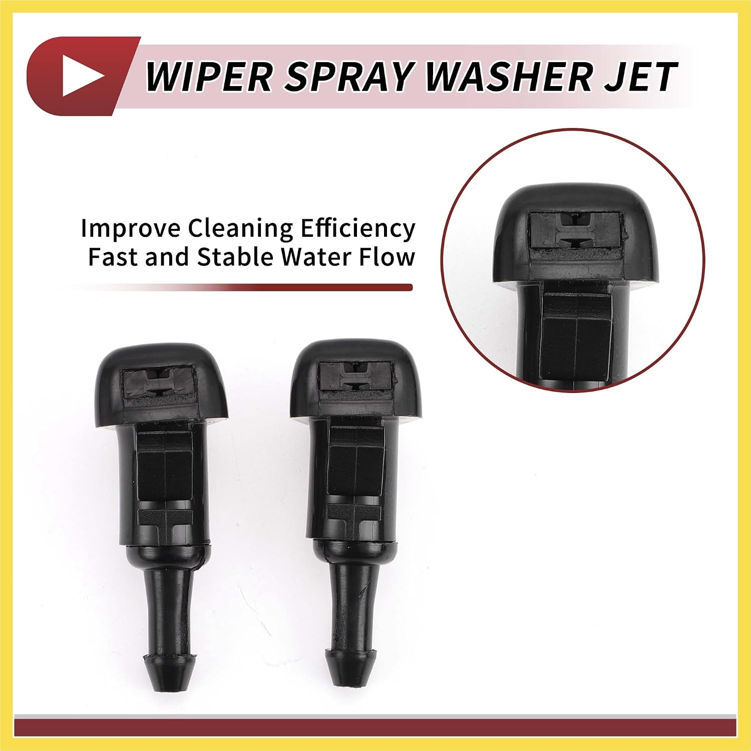 2pcs Windshield Washer Nozzle for Chevrolet Silverado 1500 2014-2019 for Chevrolet Suburban 15-20 Front Windshield Spray Nozzles Wiper Spray Washer Jet No.23181646 Black Benefit