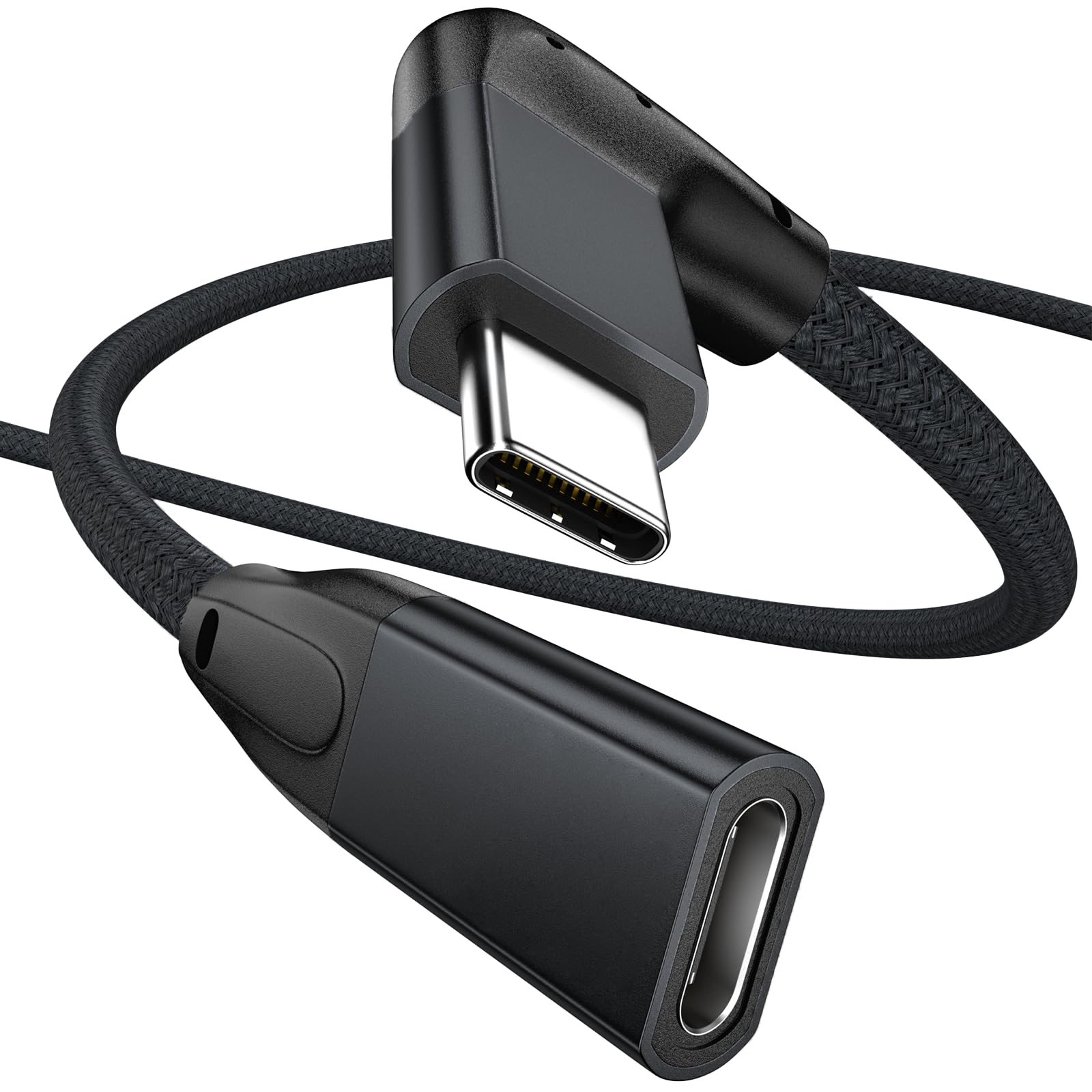 UseBean Right Angle USB C Extension Cable 3.3FT, 90 Degree USB-C 3.1 Gen 2 10Gbps Male to Female Type C 4K Video Extender Cord,for iPhone 15 MacBook Pro/Air,iPad Pro, Switch,Galaxy S24 S23 S22