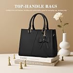 NEWHEY Top-Handle Handbag Waterproof Leather Purses for Women Satchel Handbags Crossbody & Shoulder Ladies Purse