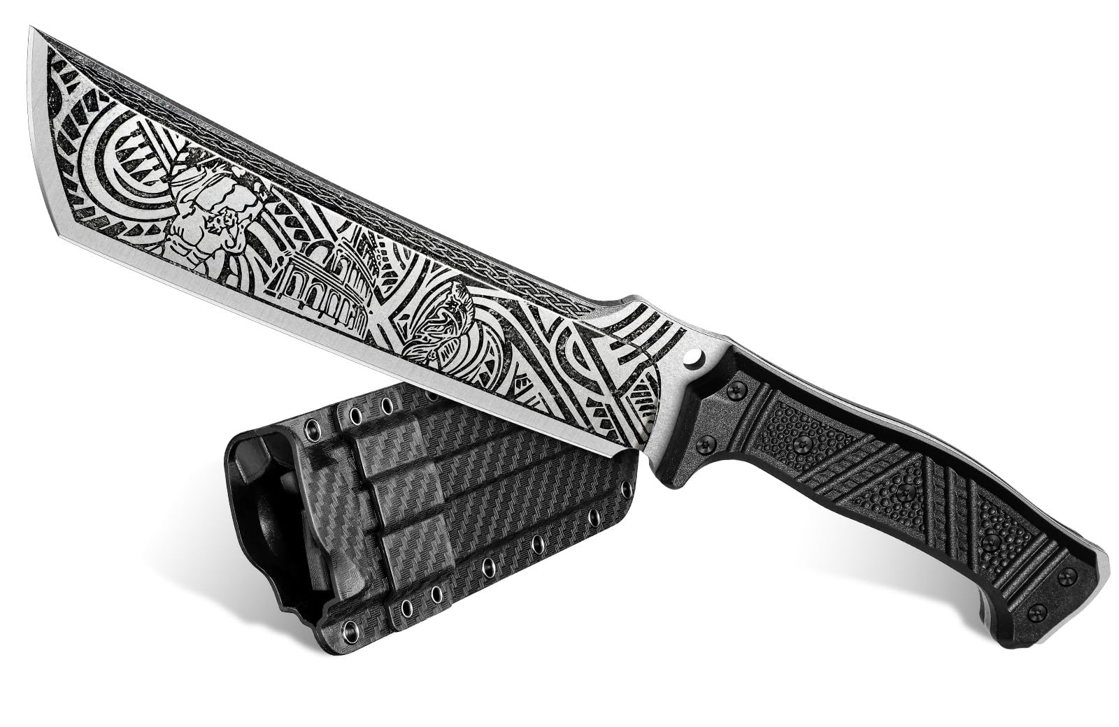 SMITH CHU Großes Outdoor Messer, Full Tang Survival Messer mit Scheide