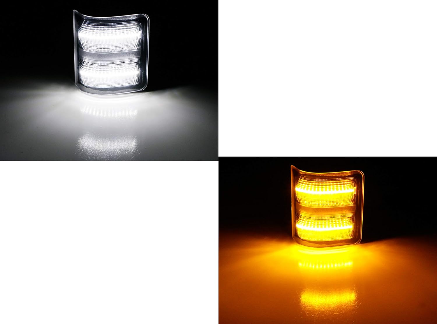 iJDMTOY Clear Lens Switchback LED Side Mirror Marker Lamps Compatible with 2008-16 Ford F250 F350 F450 Super Duty, (2) Clear Lens, White LED Parking Light, Amber LED Turn Signal Light