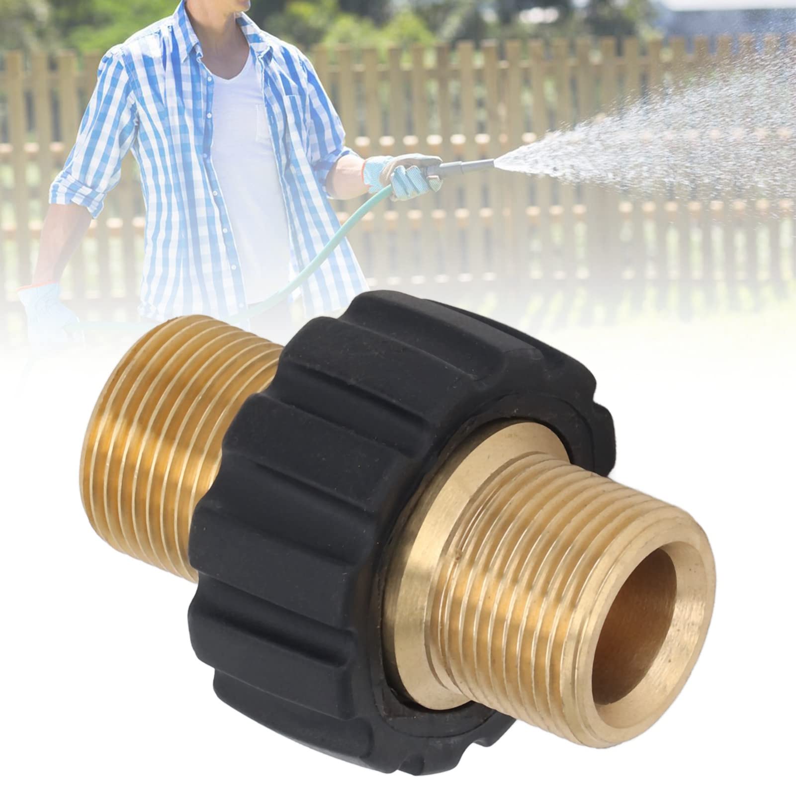 Adaptateur Rapide Laiton 3/8" Vers M22 14mm Pour Nettoyeur Haute Pression | 5000 PSI | Pour Pistolet Et Tuyau