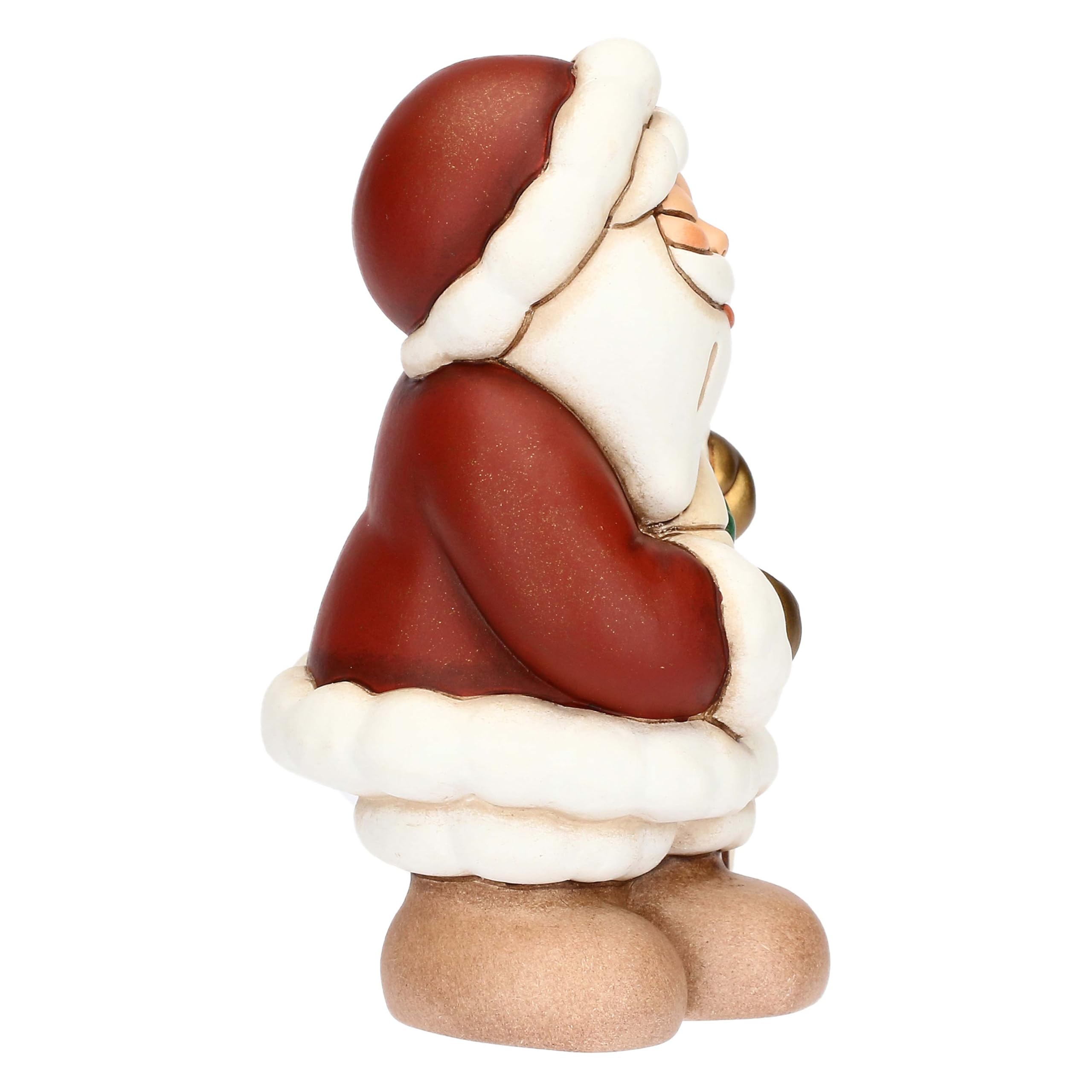 THUN - Babbo Natale con cassetta delle lettere in ceramica, medio -Thunland -7x6,5x9,5 cm