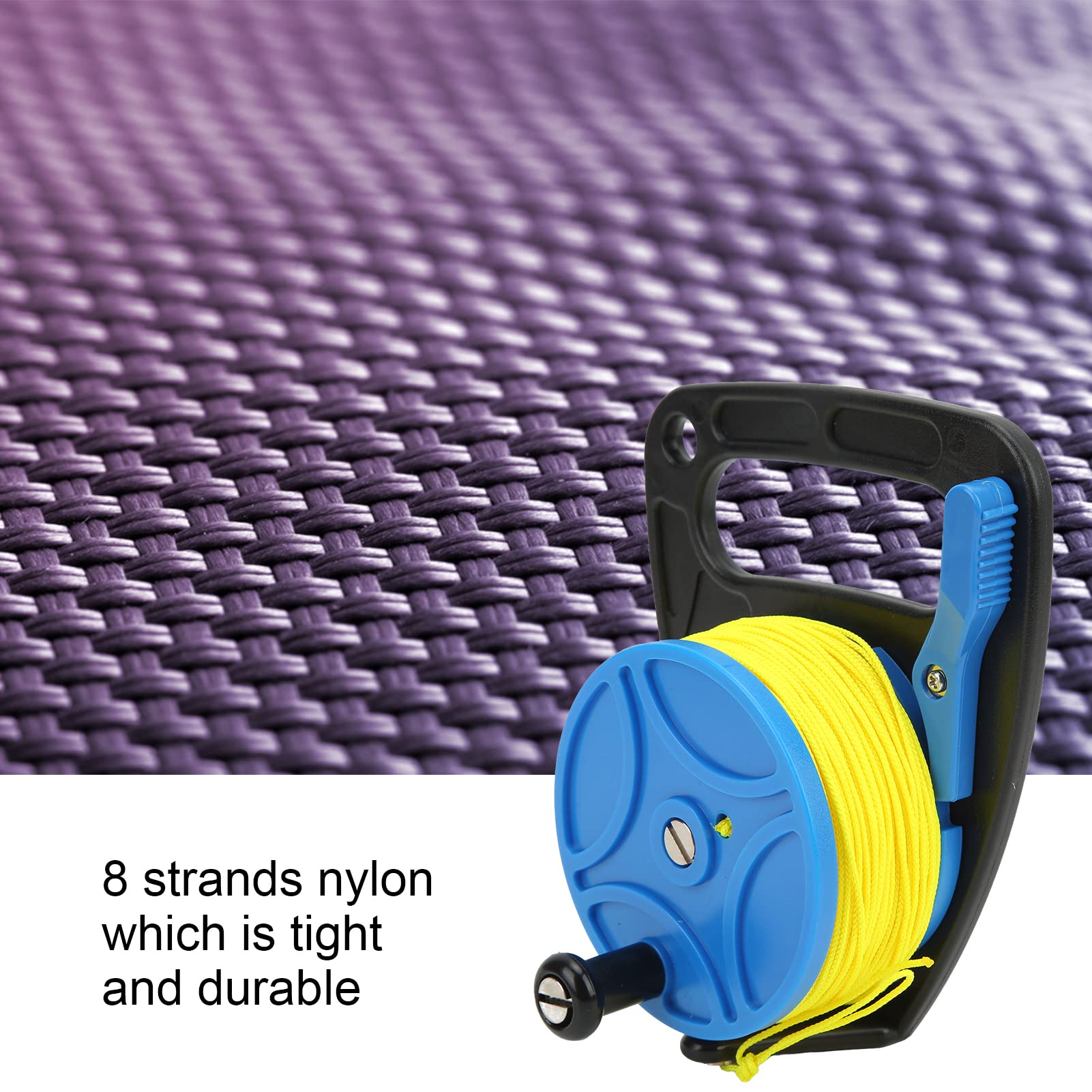 Carretes de Buceo, Carrete de Dedo Carrete de Cuerda de Anclaje Carrete Multiusos con Alambre Amarillo retráctil para exploración de Cuevas Buceo Snorkel