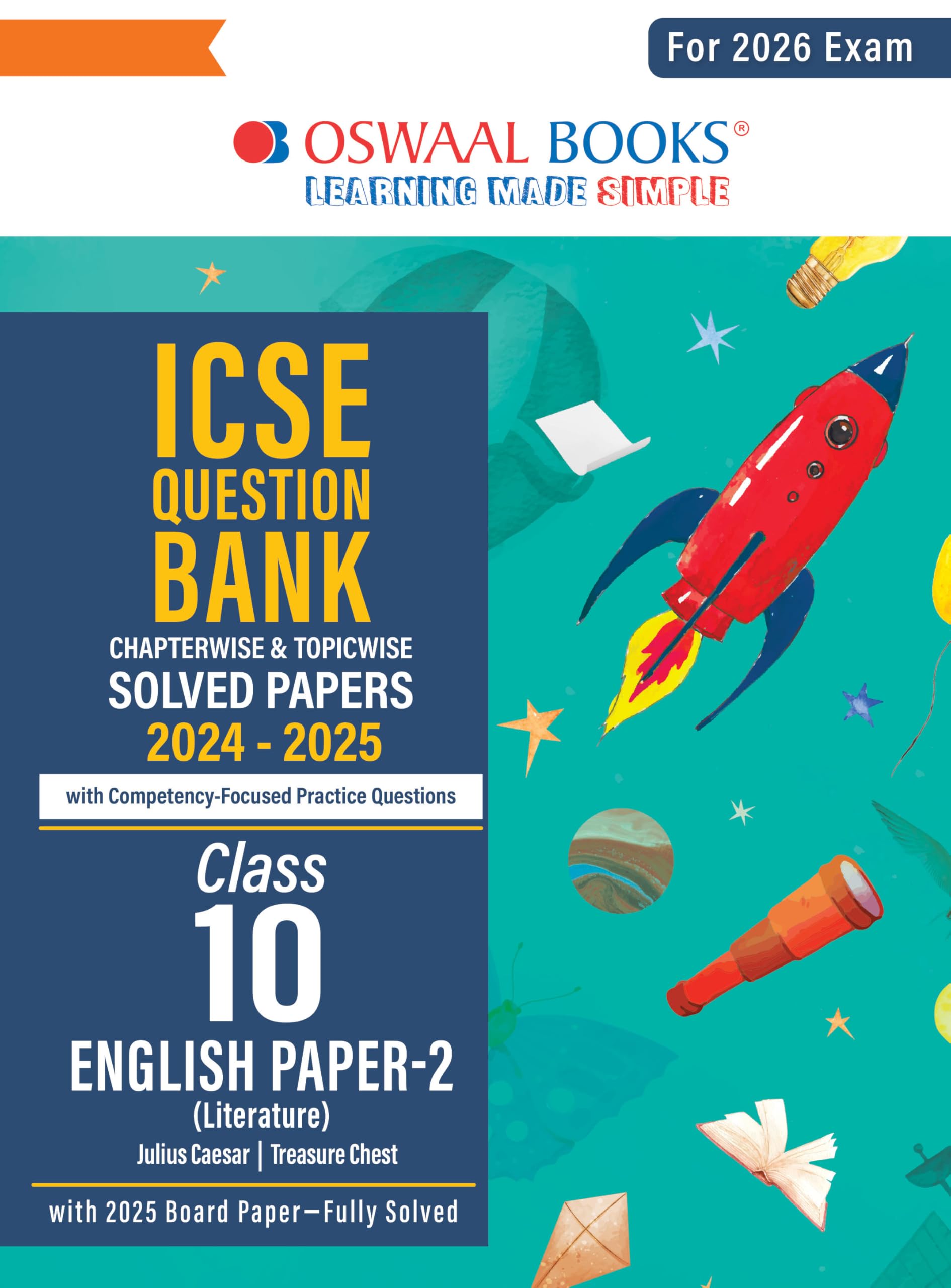 Oswaal ICSE Question Bank Chapterwise & Topicwise Solved Papers Class 10 English-2 For 2026 Exam Paperback – 4 March 2025