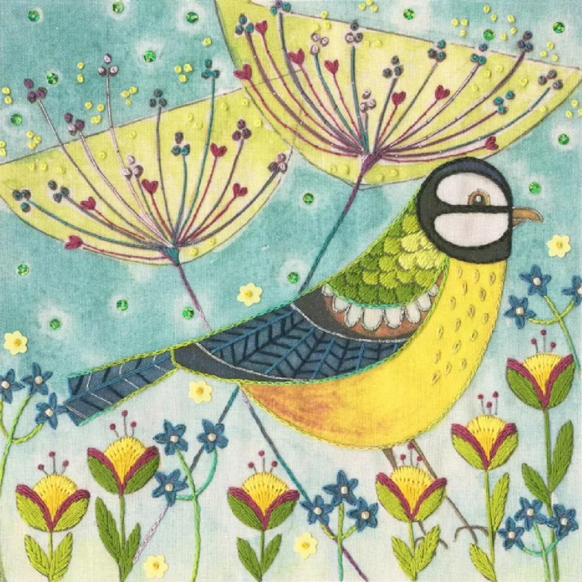 Bothy Threads Yellow Flights Of Fancy: Blue Tit