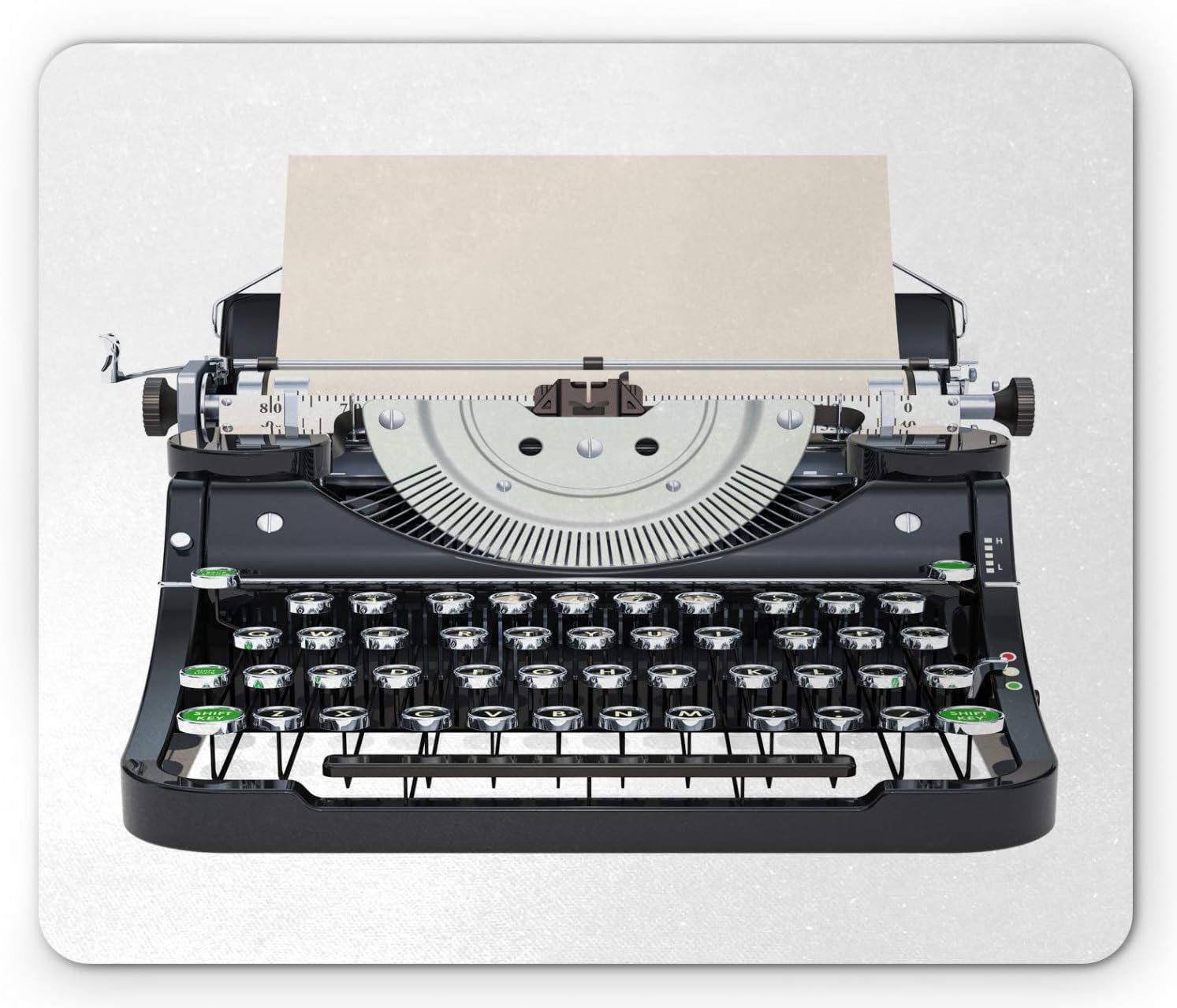 Ambesonne Typewriter Mouse Pad, Nostalgic Illustration of Old Mechanical Keyboard, Rectangle Non-Slip Rubber Mousepad, Standard Size, Grey Champagne