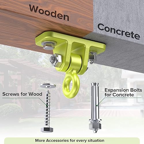 Miniatura 5 de Highpro 2 accesorios de columpio resistentes y 1 juego de columpio, columpio para juegos de madera, accesorios de columpio con marco en A, piezas