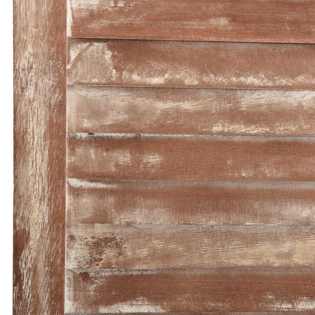 Home & Garden - Separador de ambientes de 6 paneles, color marrón, 210 x 165 cm, madera maciza de paulownia