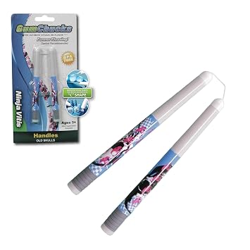 GumChucks Floss Picks for Braces & Tight Teeth Reusable Dual Handle Flosser No Hands in Mouth Easy for Kids, Adults & Seniors Old Skulls - Ninja Vitis