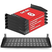 Pyle Mensole per Rack 48,3 cm 1U, Set di 6 Ripiani Metallici Ventilati