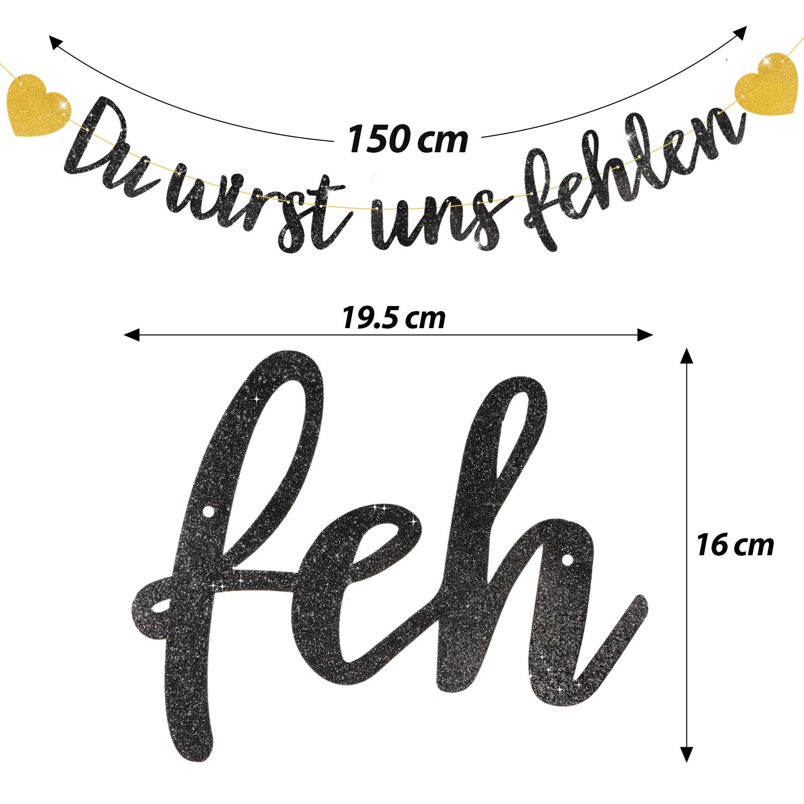 Glitzer-Kuchenaufsatz „Good Luck We‘ll Miss You“ – Für Abschied, Jobwechsel & Mehr